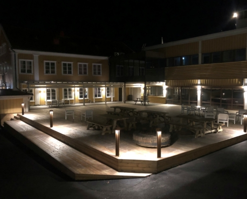 Kvarteret Pipfabriken by night
